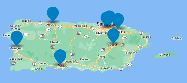 Mapa de nuestras oficinas