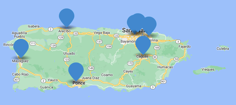 Mapa de nuestras oficinas