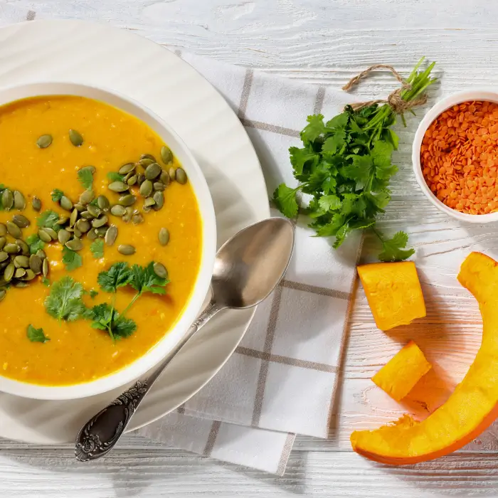 Pumpkin and Lentil Soup